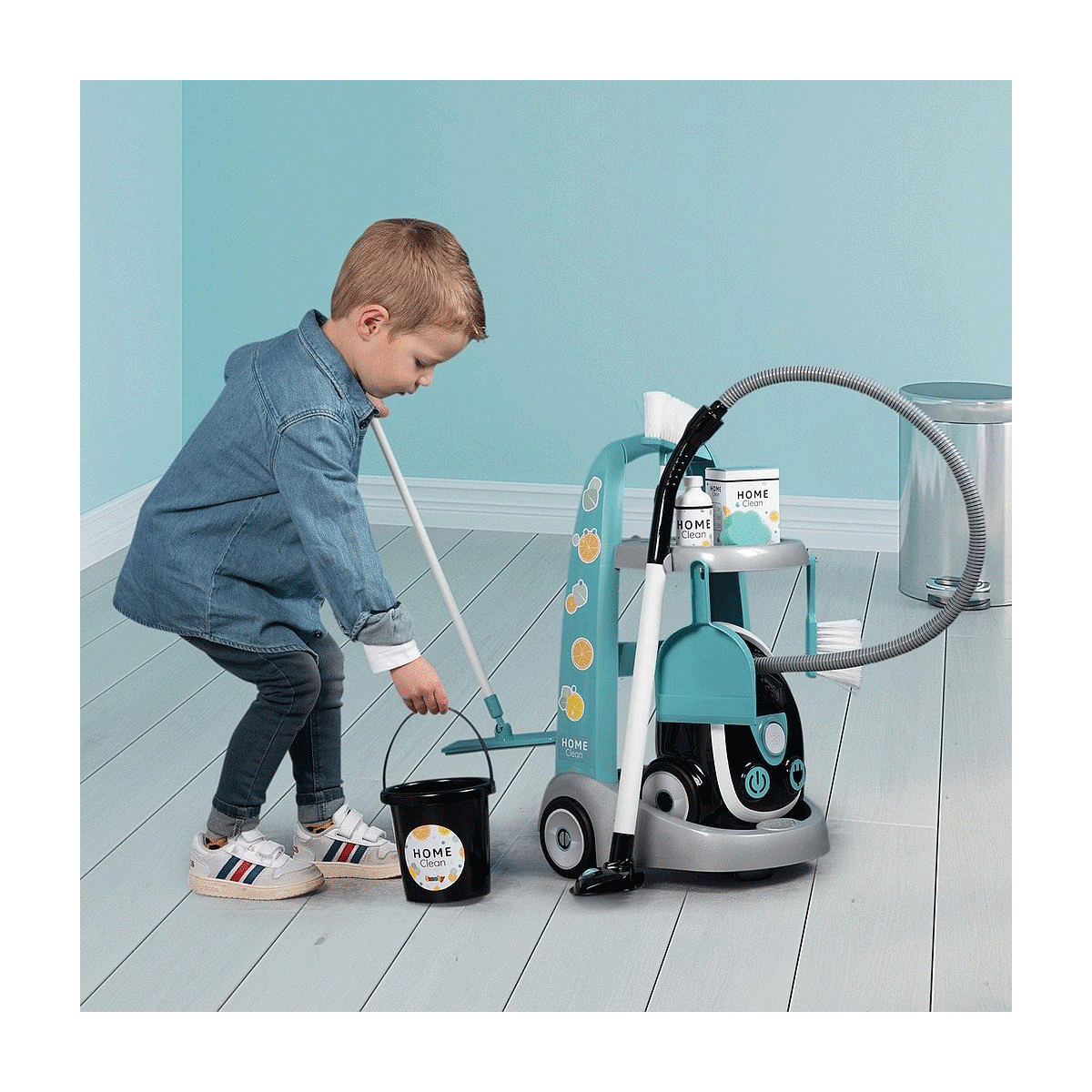 7600330316 Smoby Temizlik Arabası ve Elektrikli Süpürgesi Oyun Seti resmi