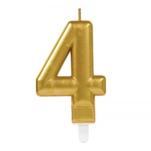 Picture of 4 numbers candle Gold color