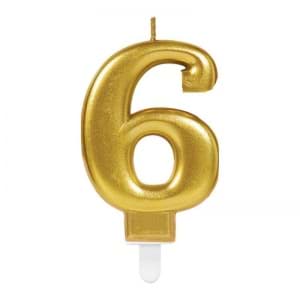 Picture of 6 numbers candle Gold color