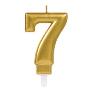 Picture of 7 numbers candle Gold color
