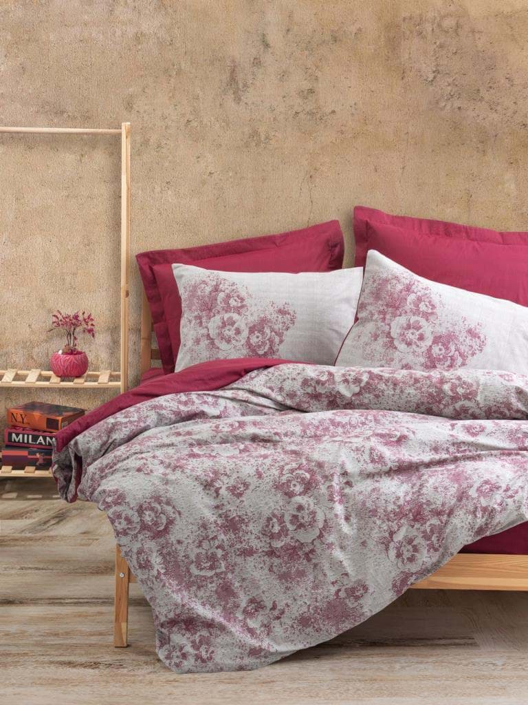 Cotton Box Dual Çift Kişilik Nevresim Takımı Vidal Bordo resmi