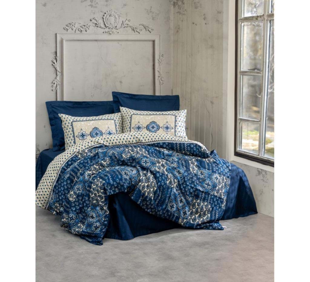 Picture of Cotton Box Double Satin Duvet Cover Set Stasya Navy blue