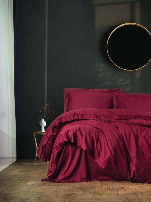Picture of Cotton Box Single Satin Duvet Cover Set Elegante Bordeaux