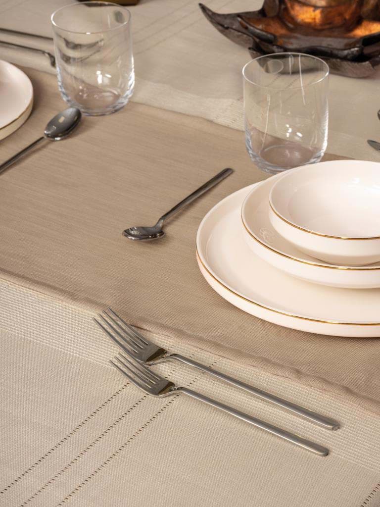 Picture of Cotton Box Antique Jasmine Beige Linen Table Cart