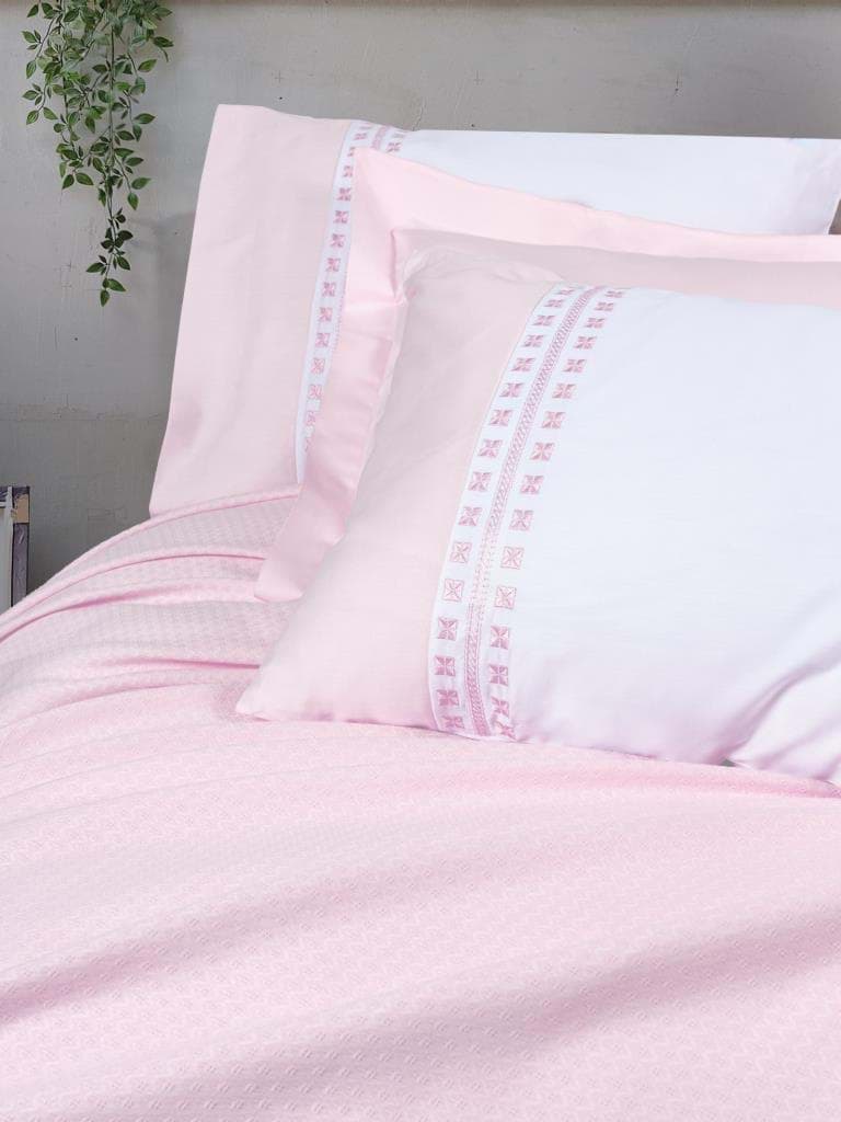 Cotton Box Çift Kişilik Bamboo Pike Takımı Lusso Spruce Pudra resmi