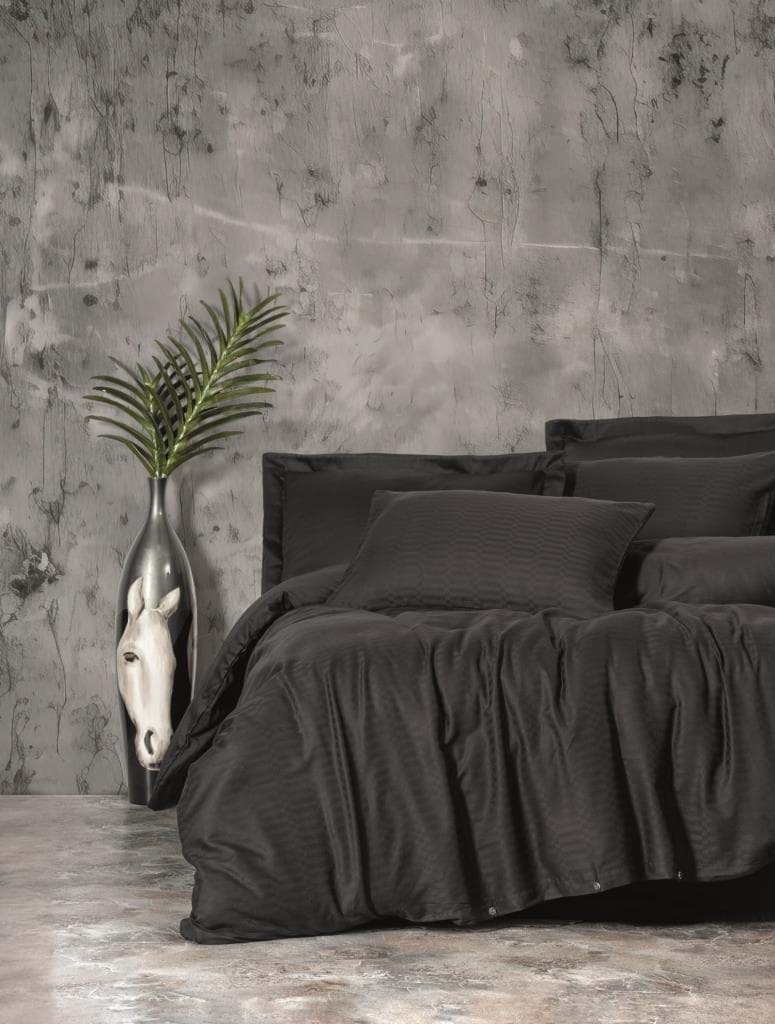 Picture of Cotton Box Double Smart Bamboo Satin Duvet Cover Set Black