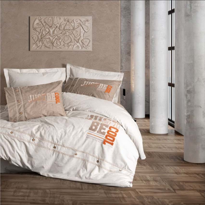 Cotton Box Mood Nakışlı Ranforce Çift Kişilik Nevresim Takımı Cool Kahve 8680108071168 resmi