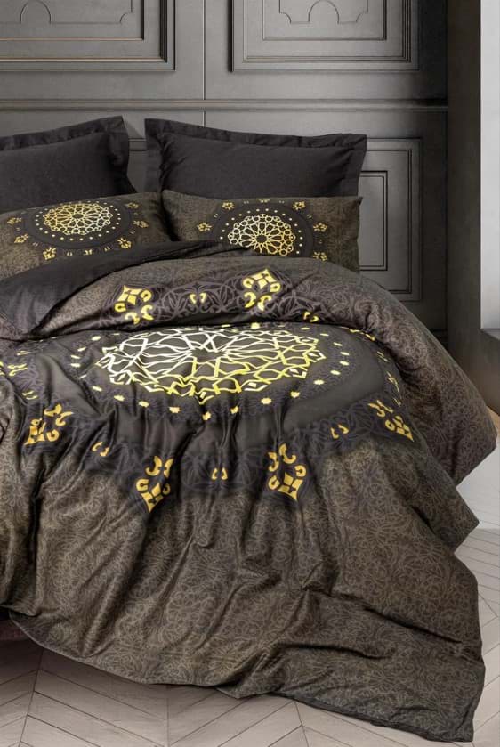 Picture of Cotton Box Palace Satin Double Duvet Cover Set Togay Antracitit