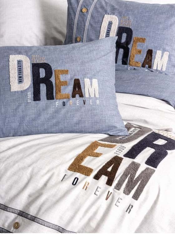 Cotton Box Mood Nakışlı Ranforce Çift Kişilik Nevresim Takımı Forever Gri 8680108071144 resmi