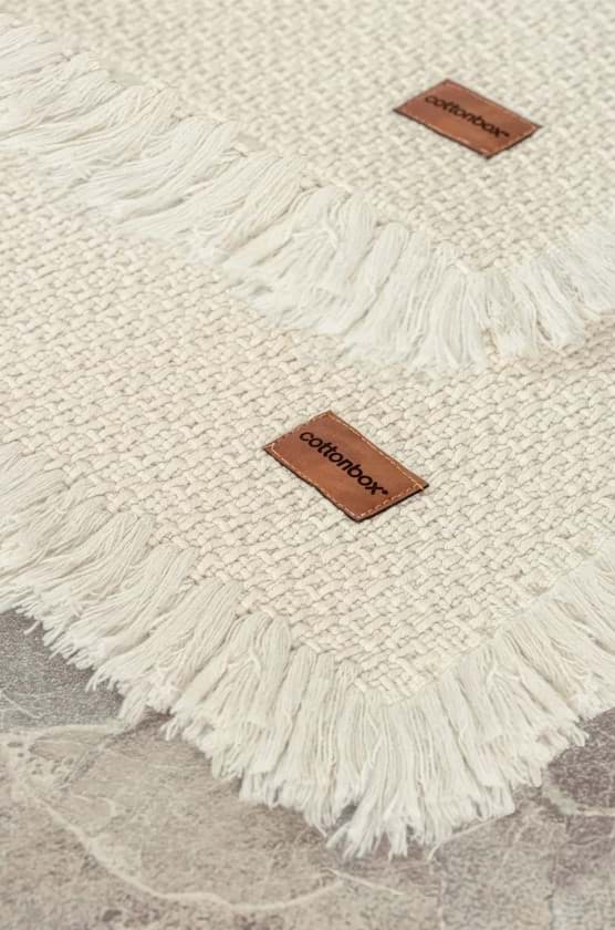 Picture of Cotton Box Bath Rug Set Krem 2'li 75x125 60x90