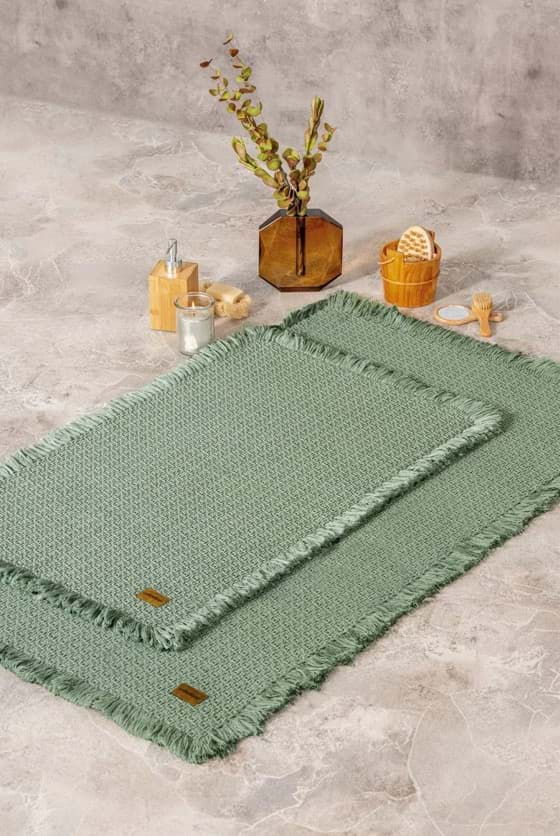 Picture of Cotton Box Bath Rug Set Yeşil 2'li 75x125 60x90