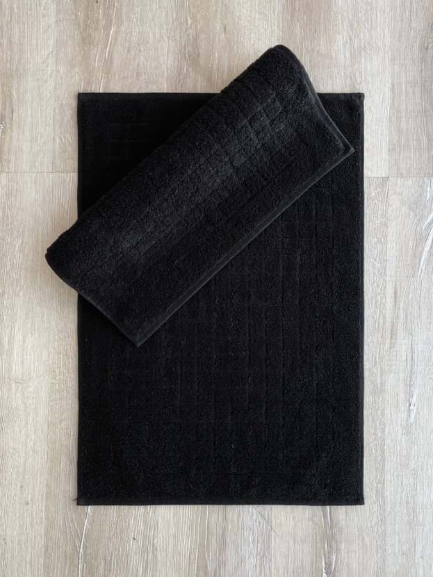 Picture of Cotton Box Jacquard Mat Mat Set Square Black 2li 50x70