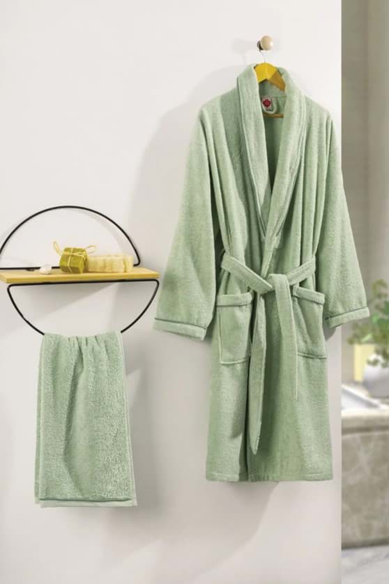 Picture of Cotton Box Deluxe Single Bathrobe Set Green 8680108056691