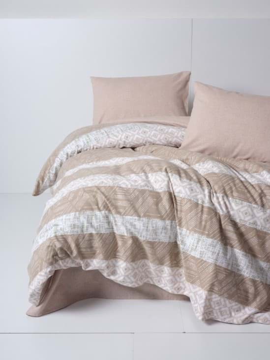 Cotton Box Flanel Nevresim Takımı Çift Kişilik Arrow Krem resmi