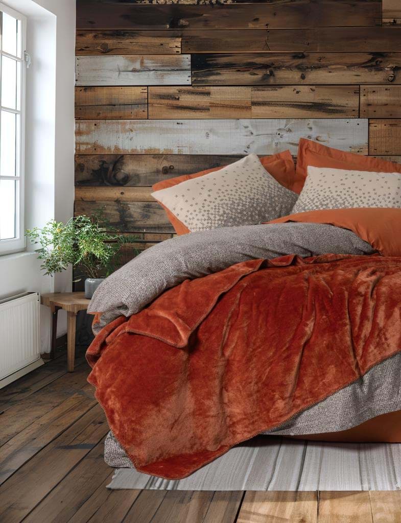 Cotton Box Oyster Çift Kişilik Battaniyeli Nevresim Takımı Tarçın resmi