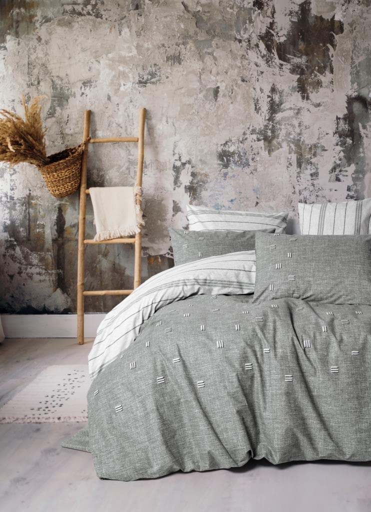 Cotton Box Klein Nakışlı Çift Kişilik Nevresim Takımı Patara Gri resmi