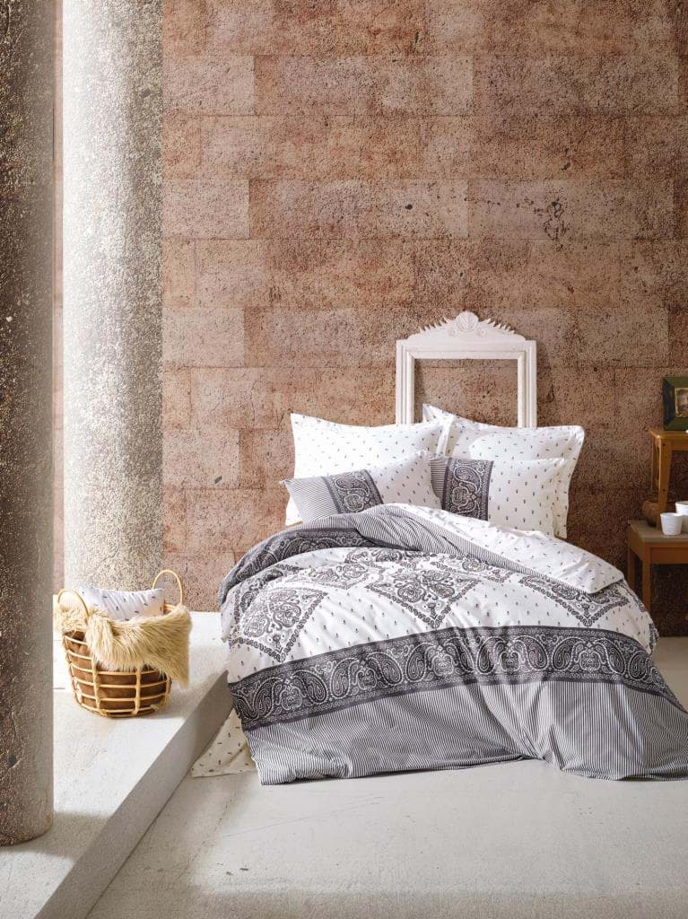 Cotton Box Çift Kişilik Bohem Nevresim Takımı Alope Gri resmi