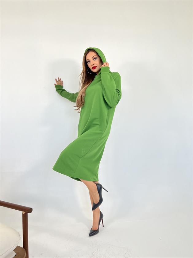 5574 UZUN SWEAT-YEŞİL resmi