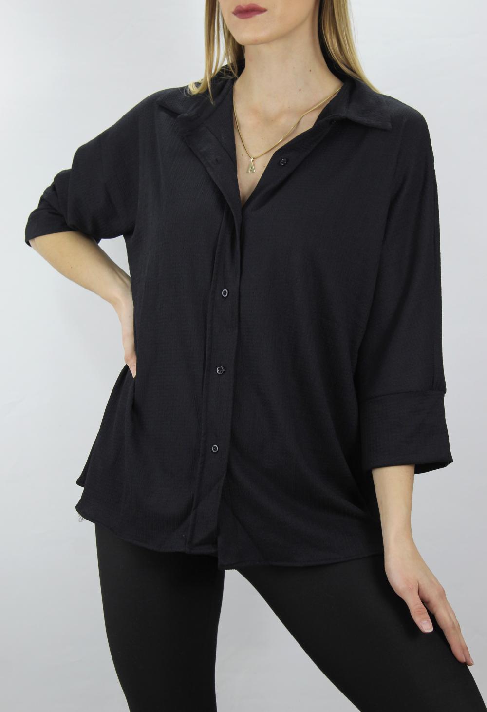 Krinkıl Gömlek Siyah - Lks2406.75 resmi