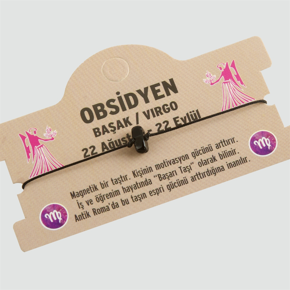 Picture of Obsidyen Doğal Taşlı Başak Burç Bileklik - DL0101