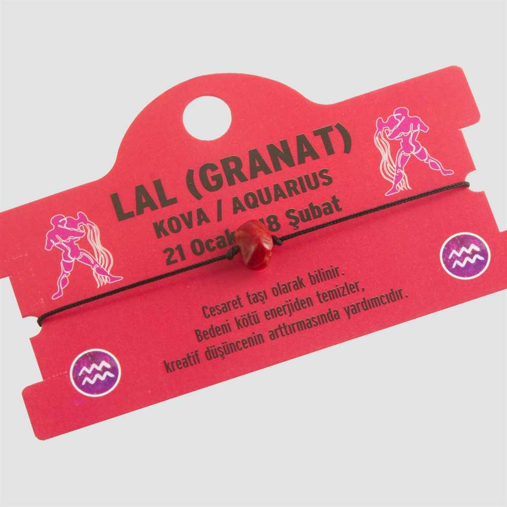 Picture of Granat Doğal Taşlı Kova Burç Bileklik - DL0101