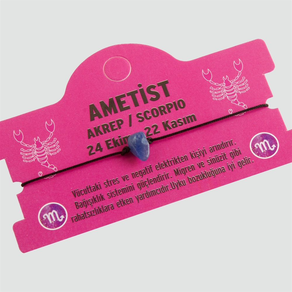 Picture of Ametist Doğal Taşlı Akrep Burç Bileklik - DL0101