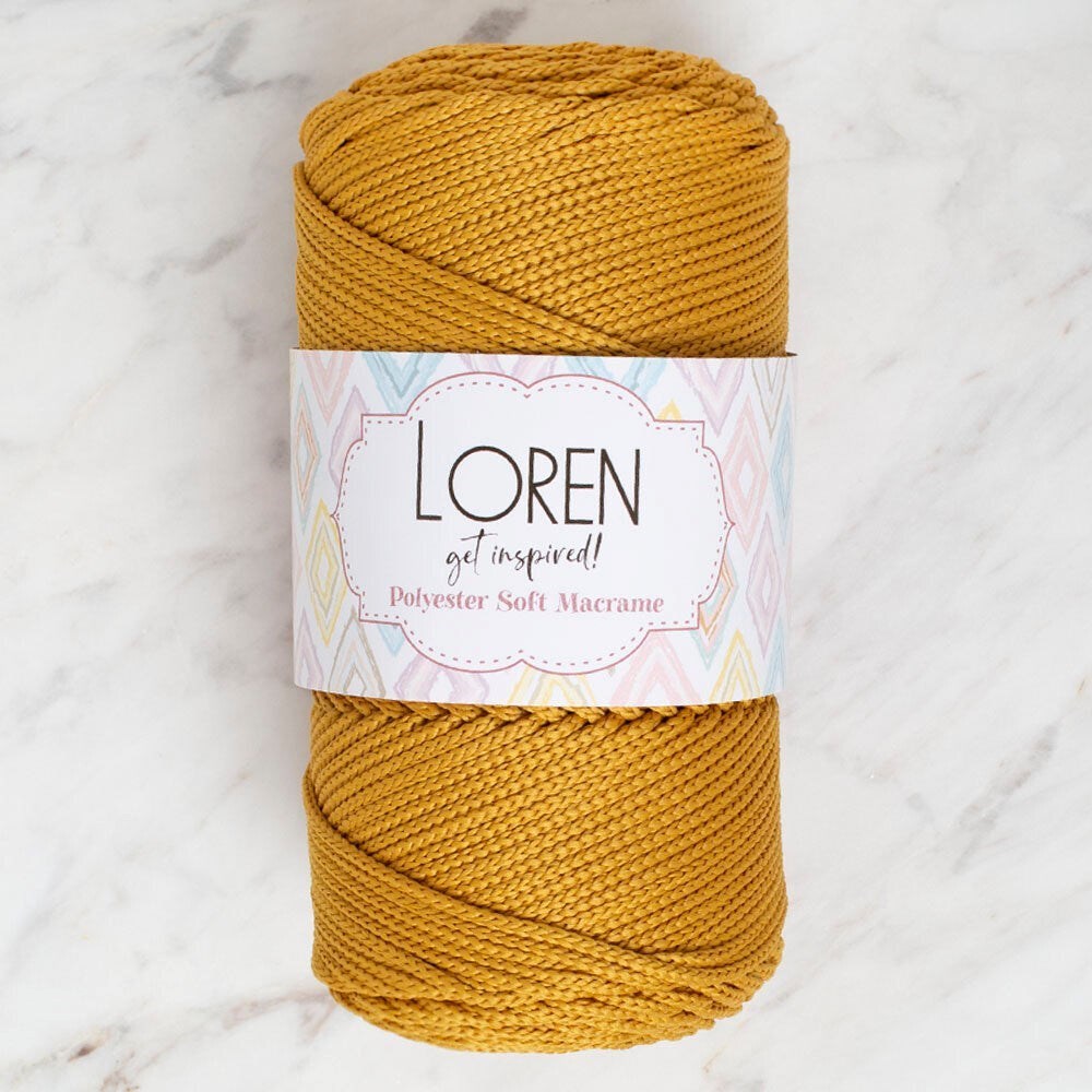 Loren Polyester Soft Macrame Hardal El Örgü İpi - LM061 - 34449 resmi