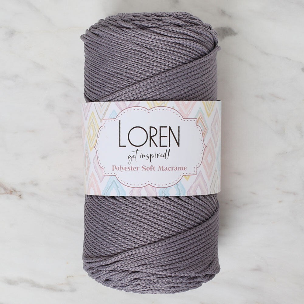 Loren Polyester Soft Macrame Gri El Örgü İpi - LM050 - 34448 resmi