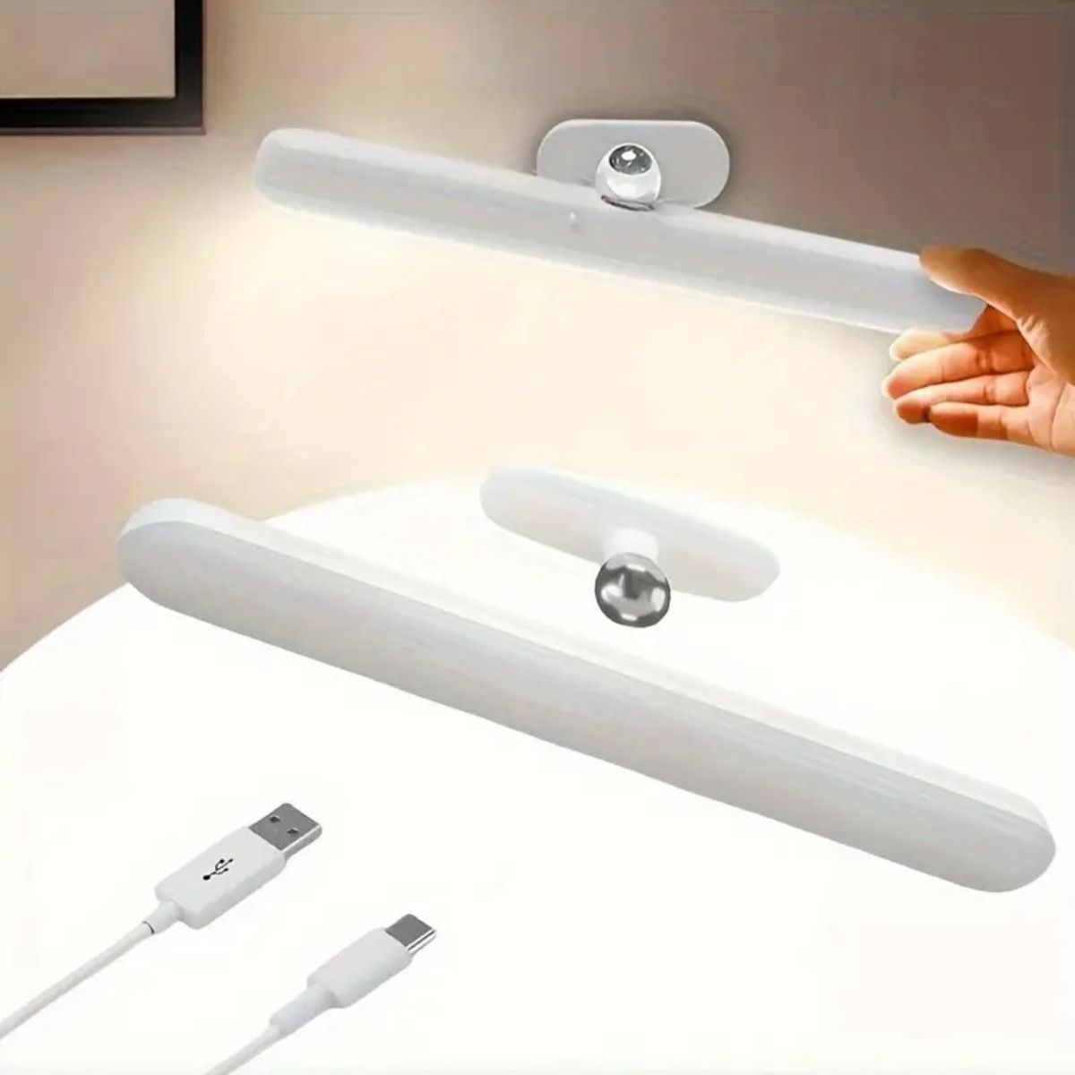 Turkish E Market® Dokunmatik USB İle Şarj Olabilen 27 cm Led Aydınlatma Makyaj Aynası Işığı resmi