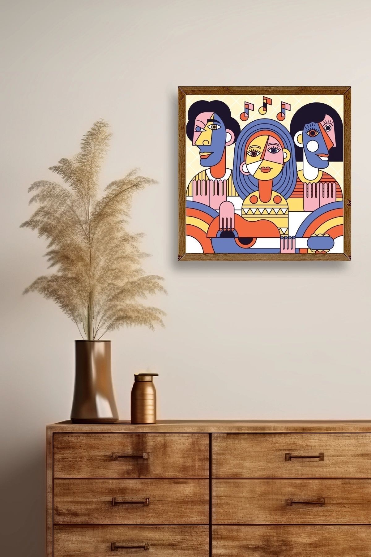 Modern Ahşap Çerçeveli Tablo resmi