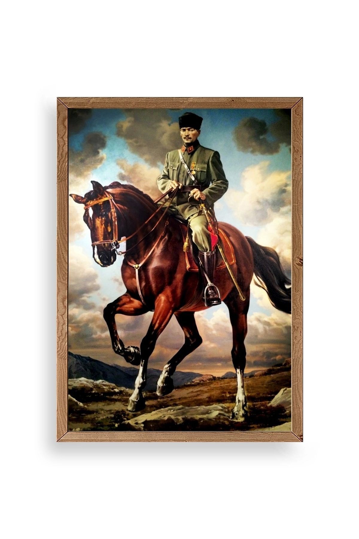 Atatürk Ahşap Çerçeveli Tablo resmi