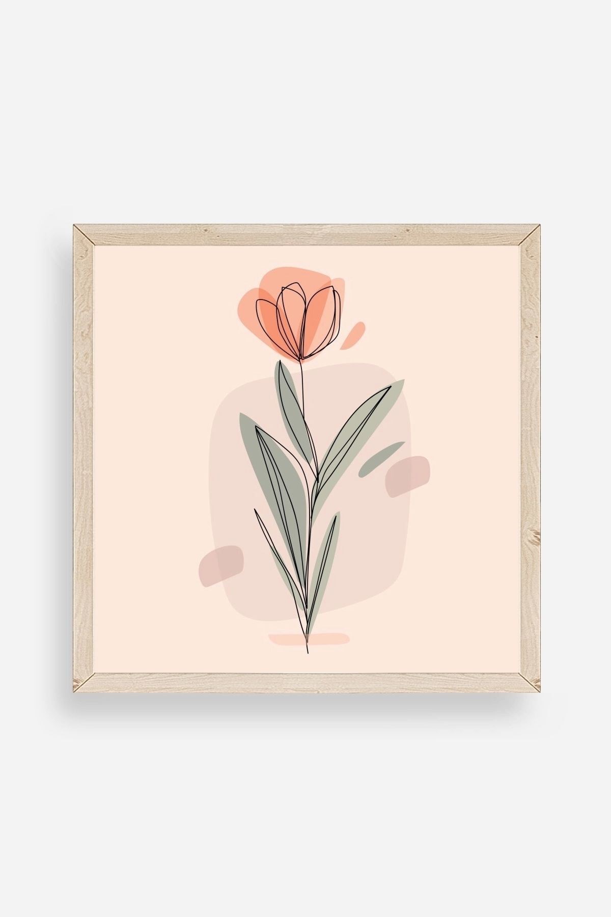 Çiçek Ahşap Çerçeveli Tablo resmi