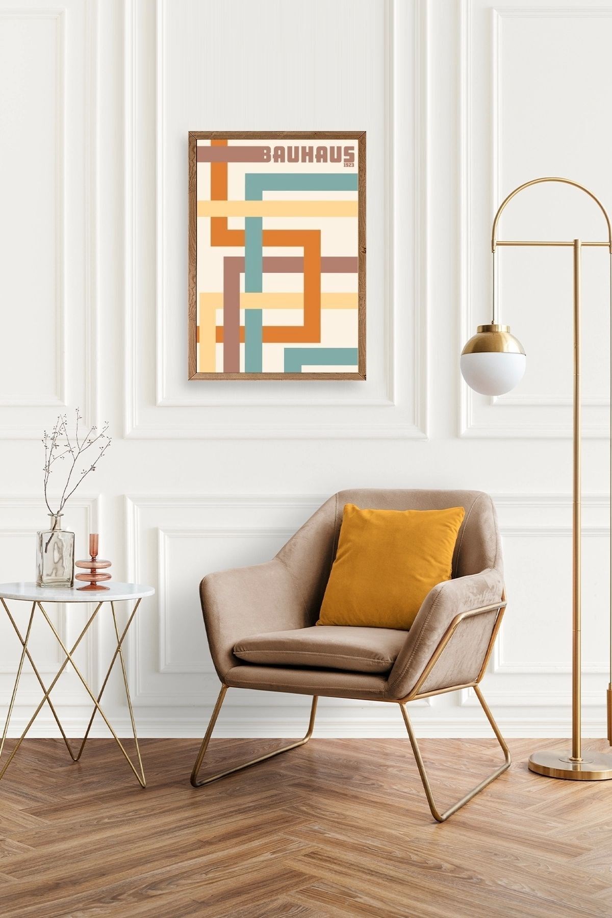 Bauhaus Ahşap Çerçeveli Tablo resmi