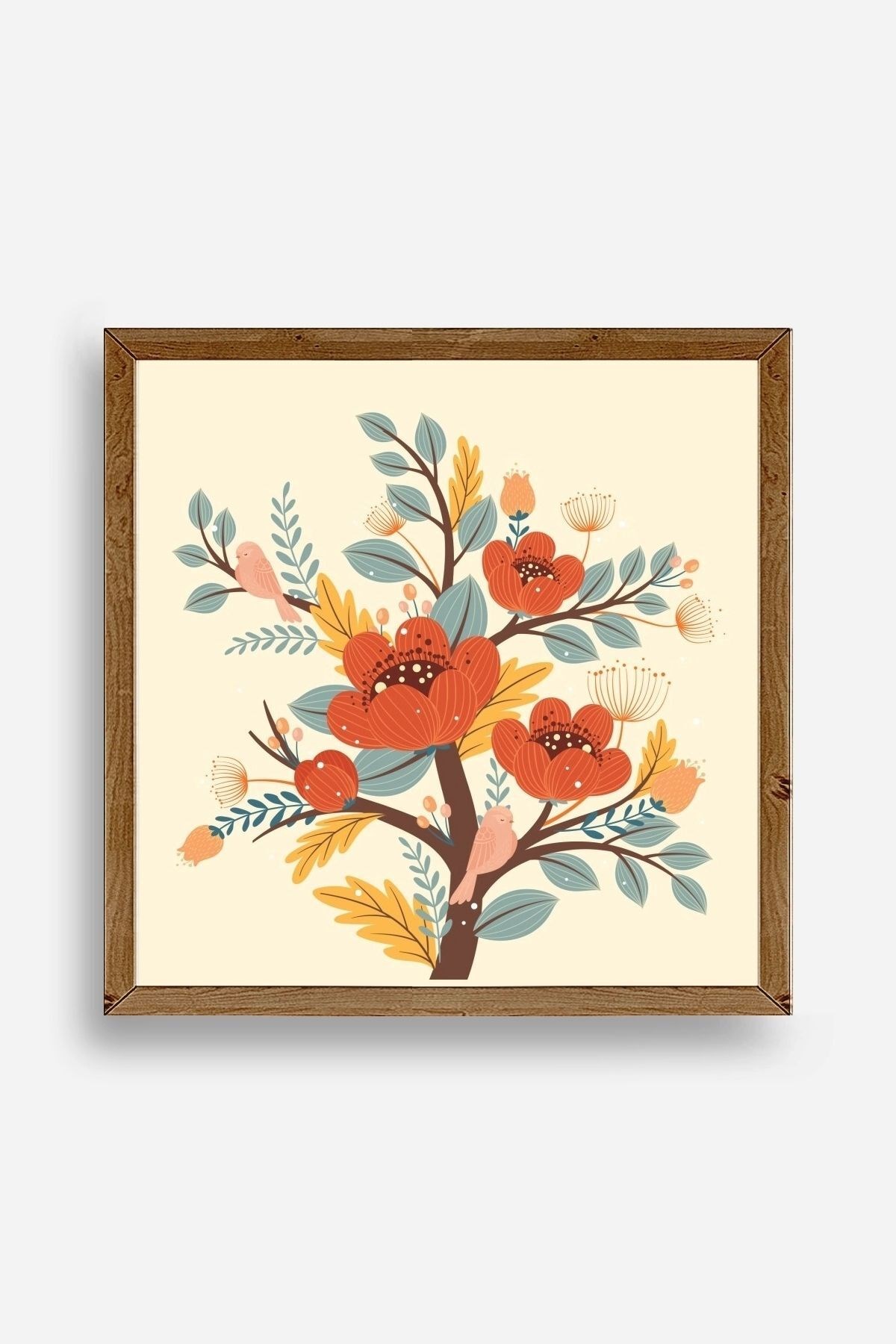 Çiçek Ahşap Çerçeveli Tablo resmi