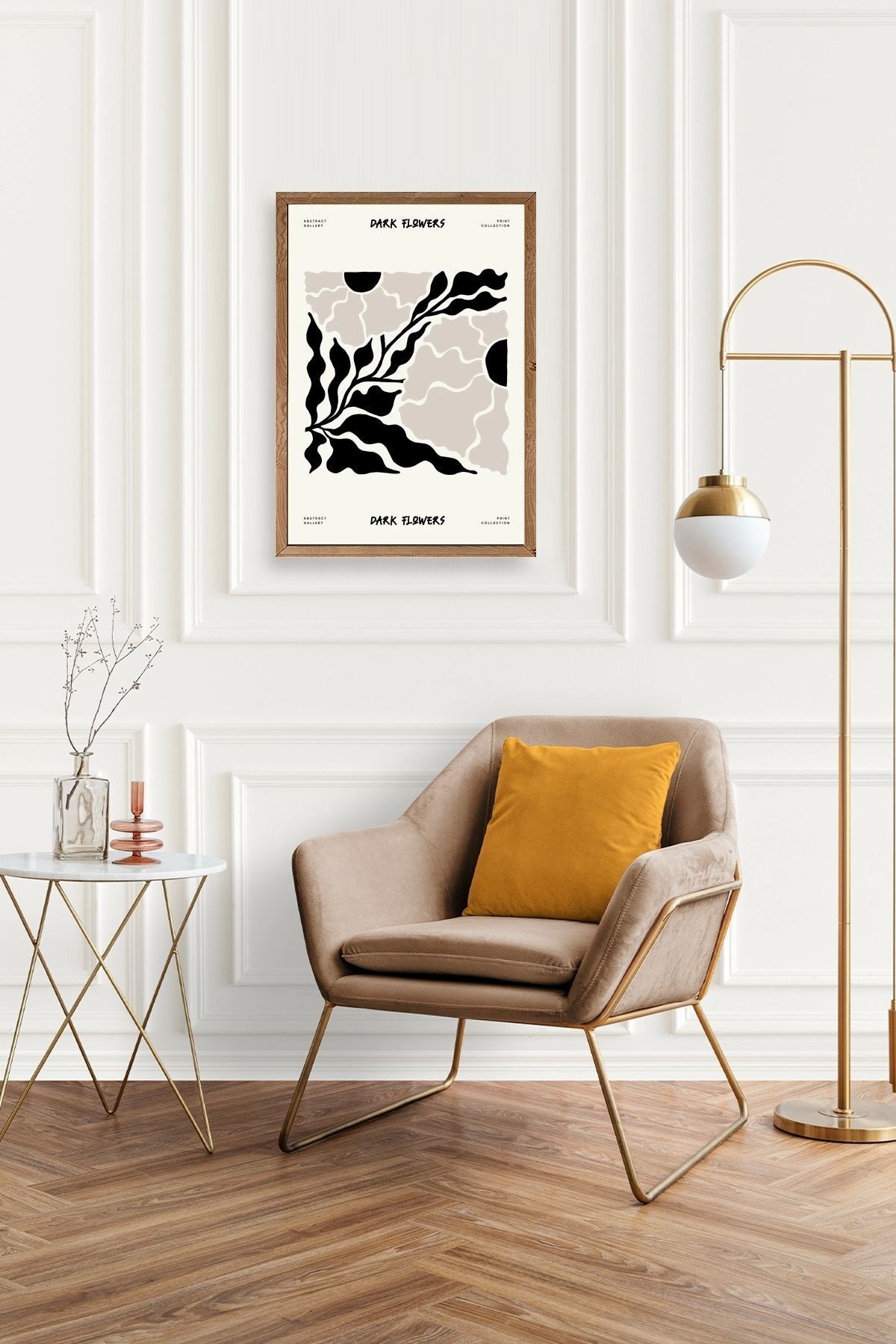 Çiçek Ahşap Çerçeveli Tablo resmi