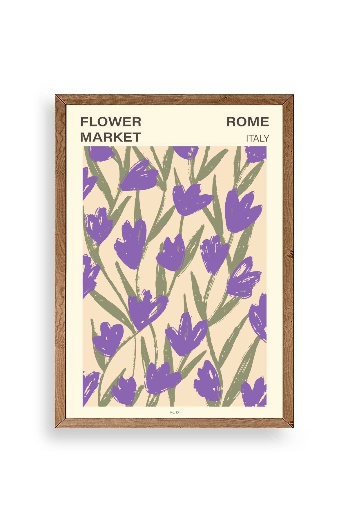 Çiçek Ahşap Çerçeveli Tablo resmi