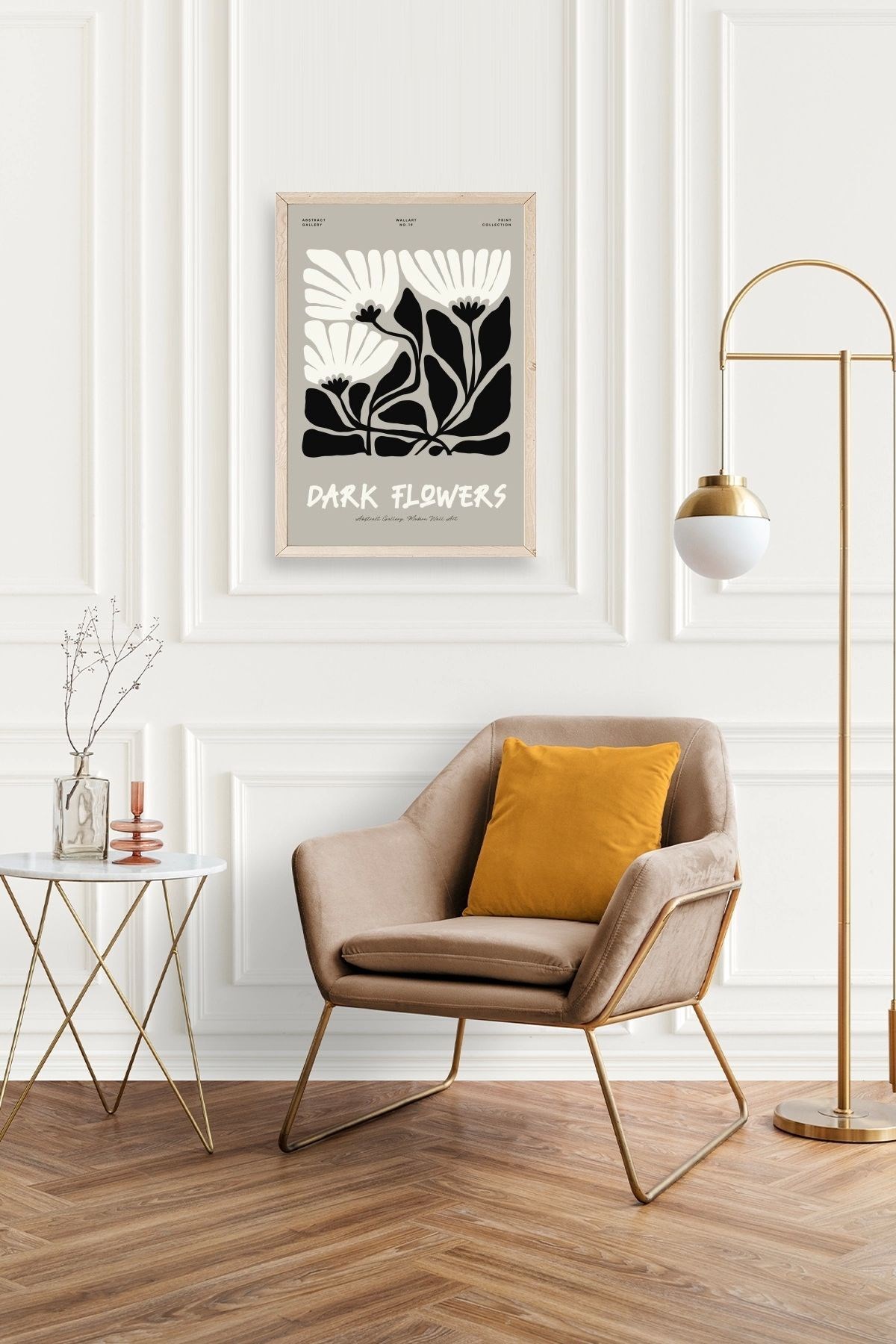 Çiçek Ahşap Çerçeveli Tablo resmi