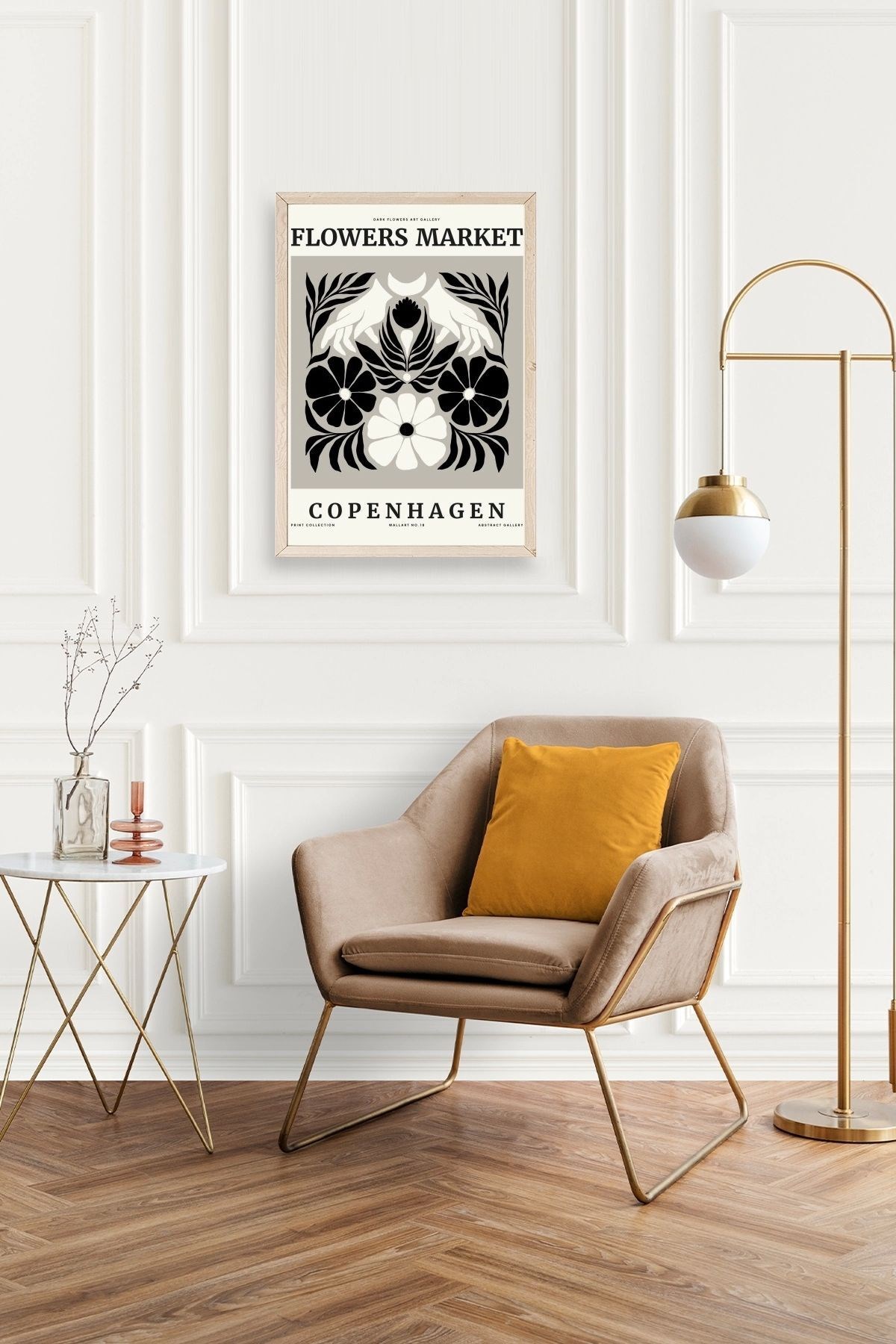 Çiçek Ahşap Çerçeveli Tablo resmi