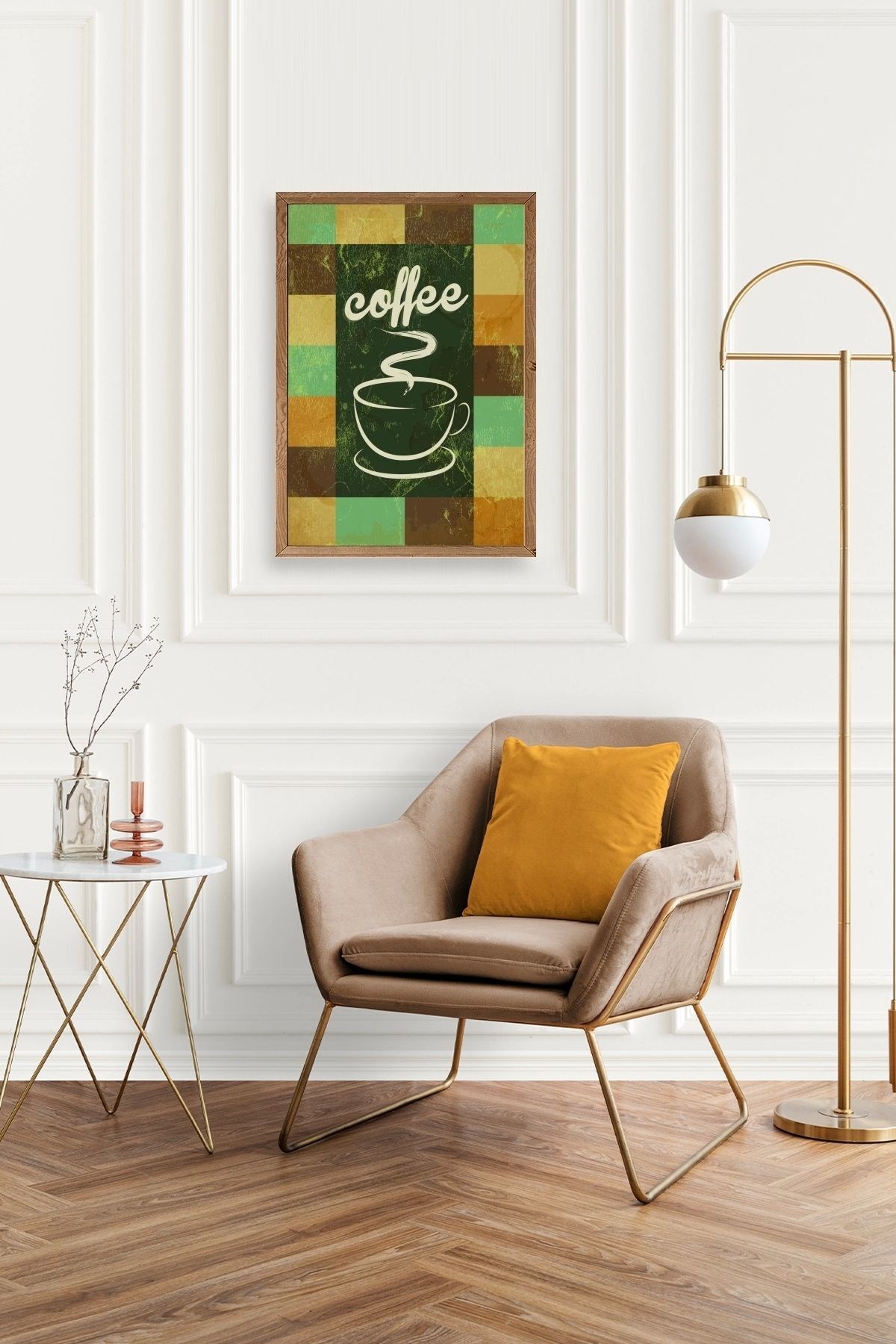 Kahve Ahşap Çerçeveli Tablo resmi