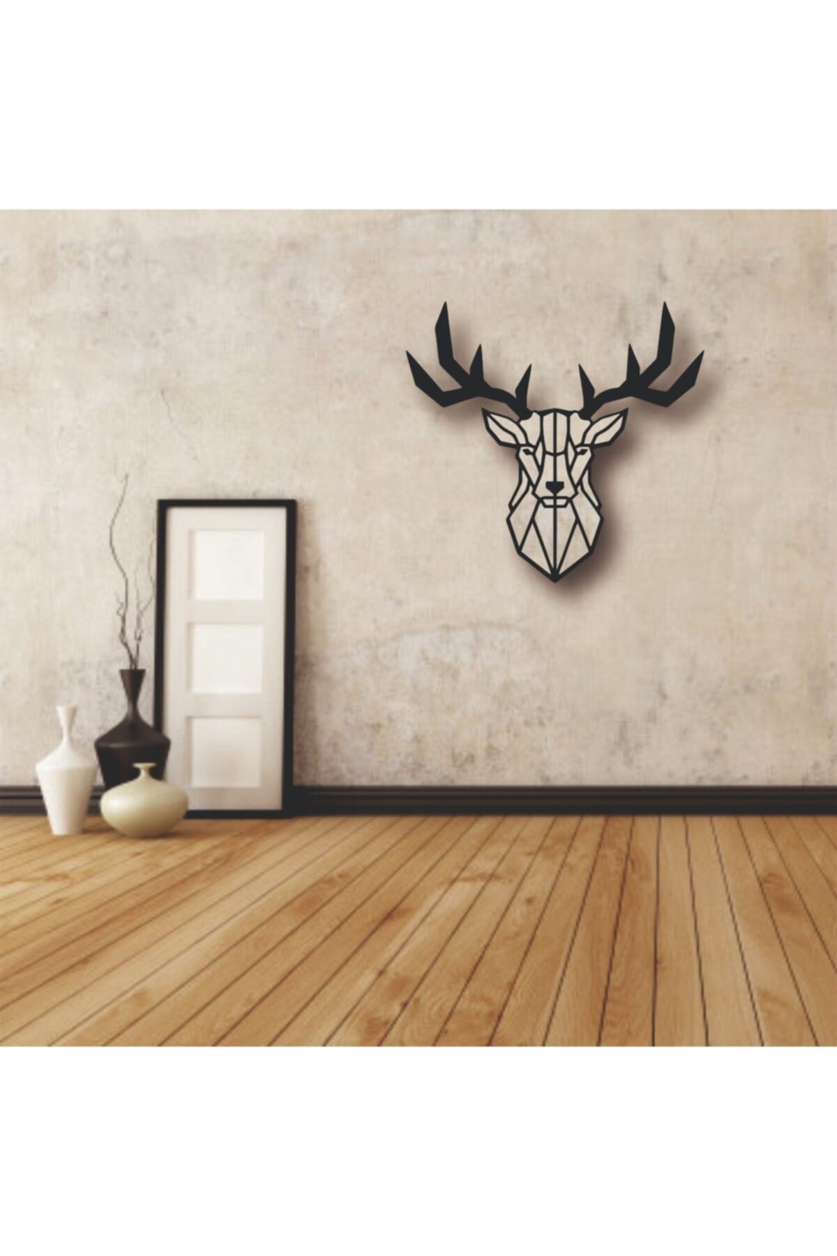 Geyik Figürlü Ahşap Tablo resmi
