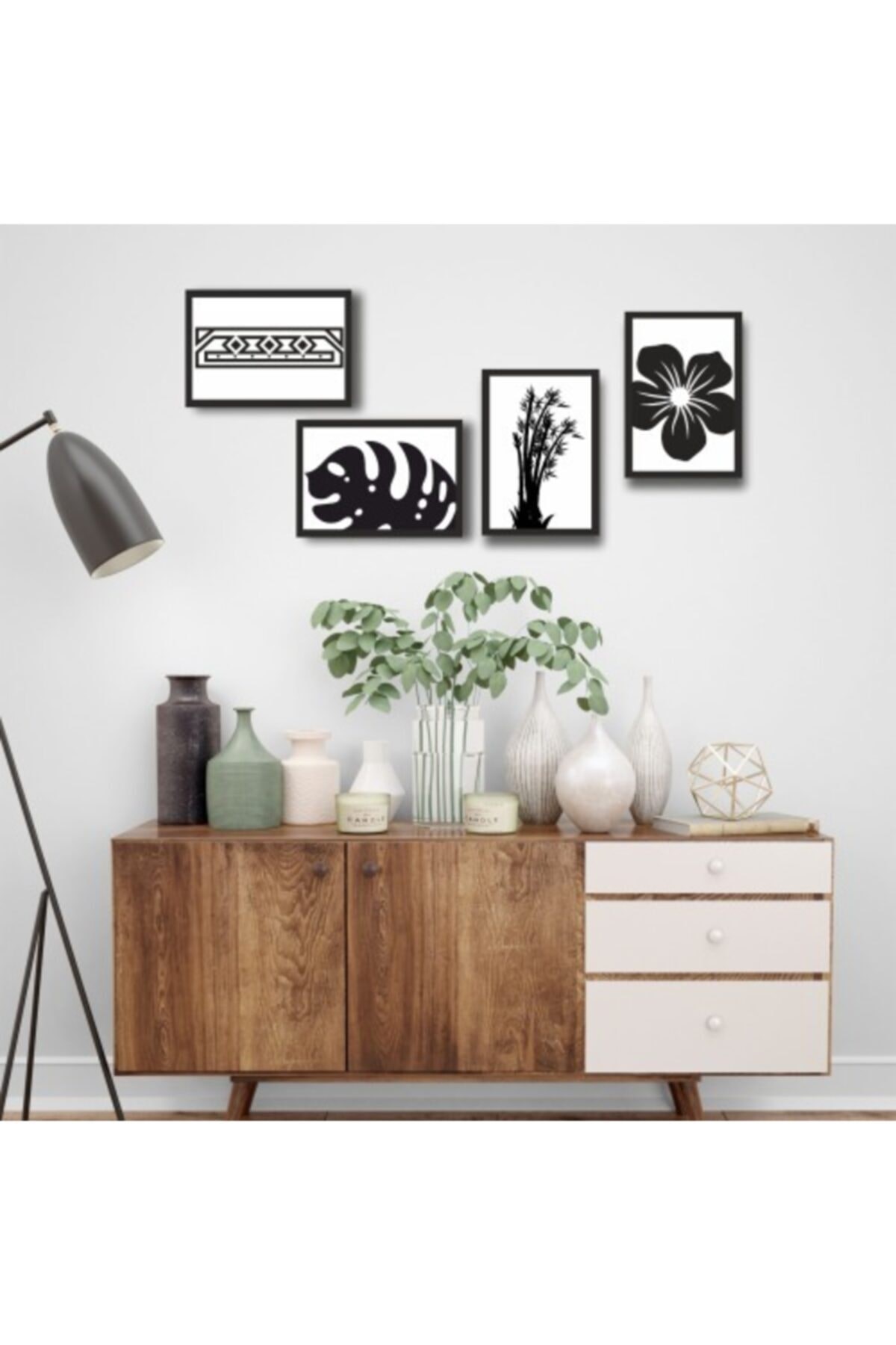 4 Parça Çerçeve Görünümlü Ahşap Tablo resmi