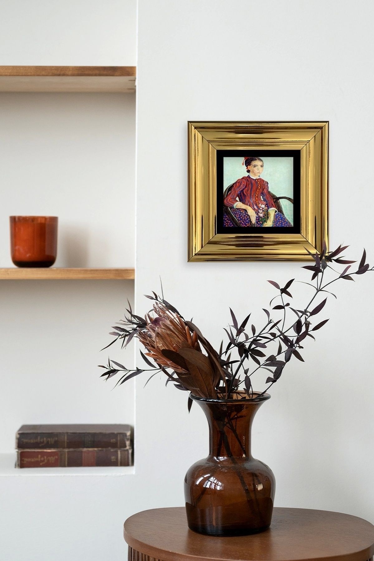 Van Gogh Çerçeveli Taş Tablo resmi