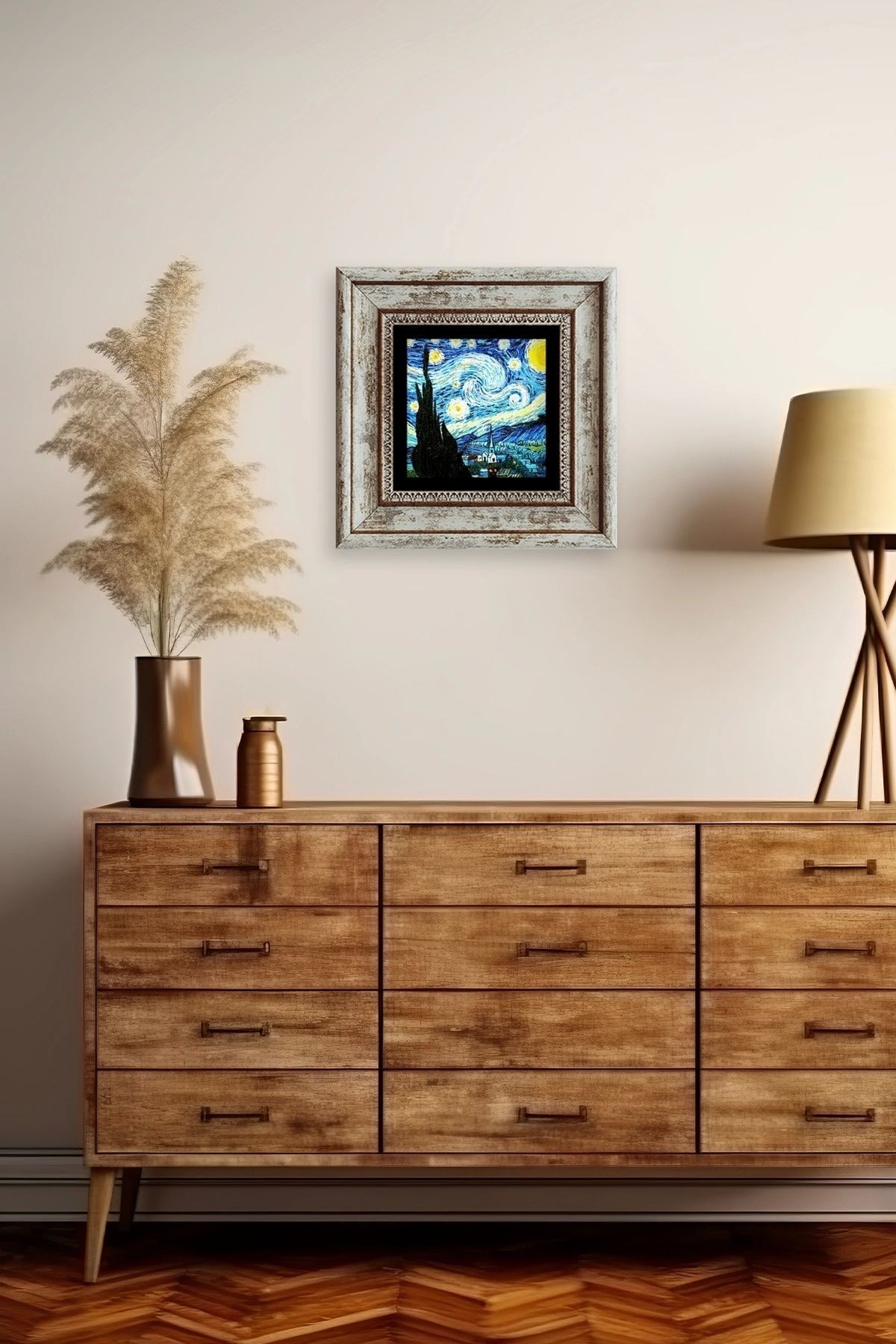 Van Gogh Çerçeveli Taş Tablo resmi