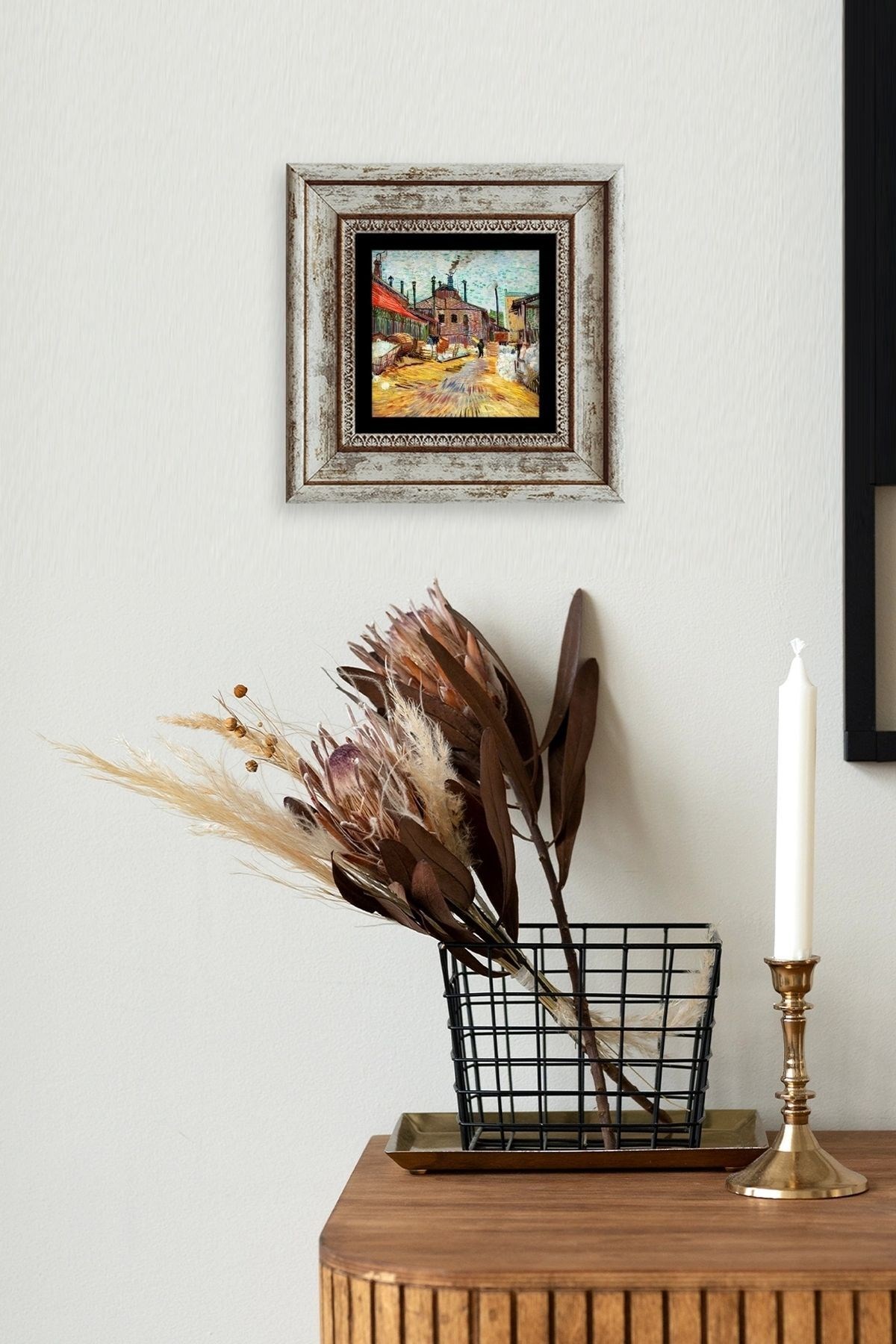 Van Gogh Çerçeveli Taş Tablo resmi