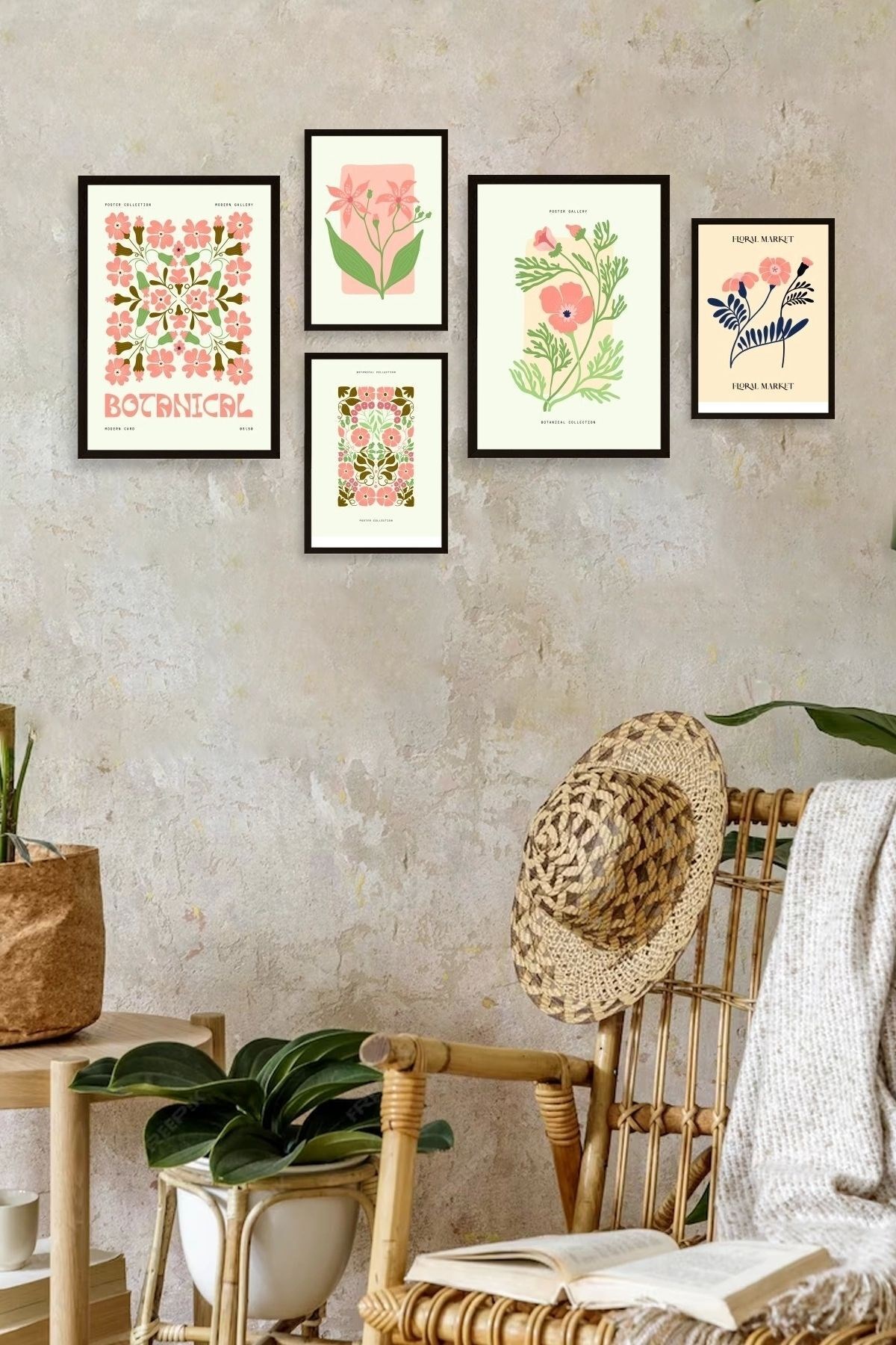 Flower Market 5'li Tablo resmi