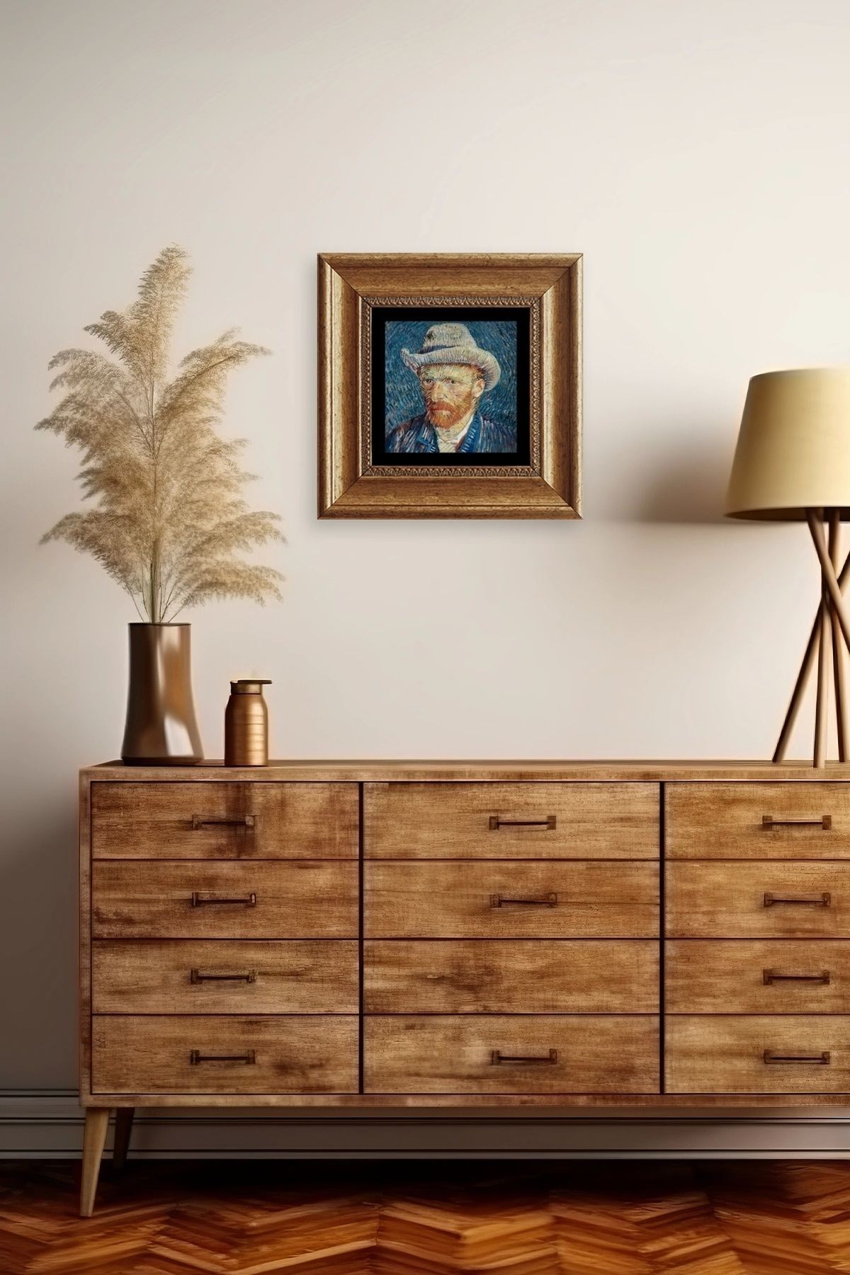 Van Gogh Çerçeveli Taş Tablo resmi