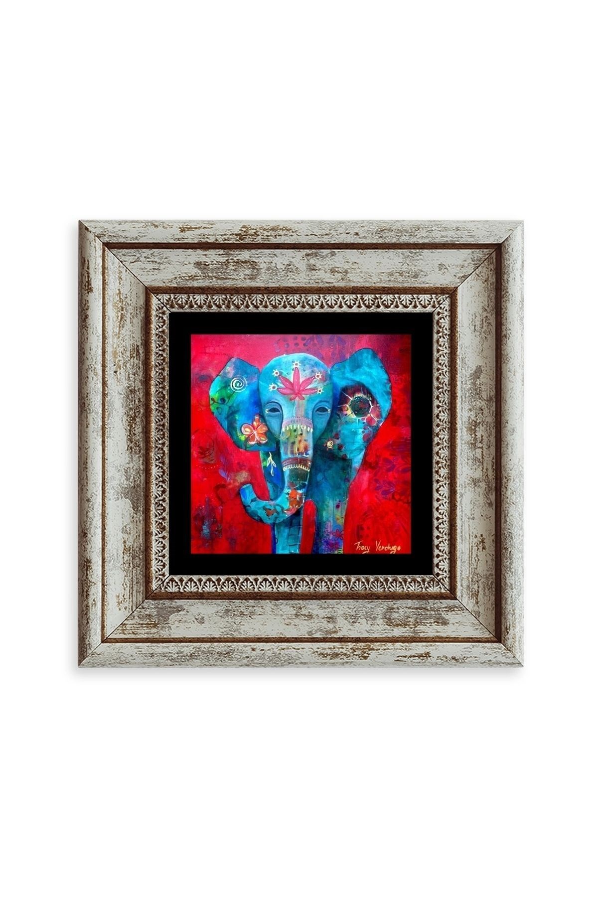 Fil Çerçeveli Taş Tablo resmi