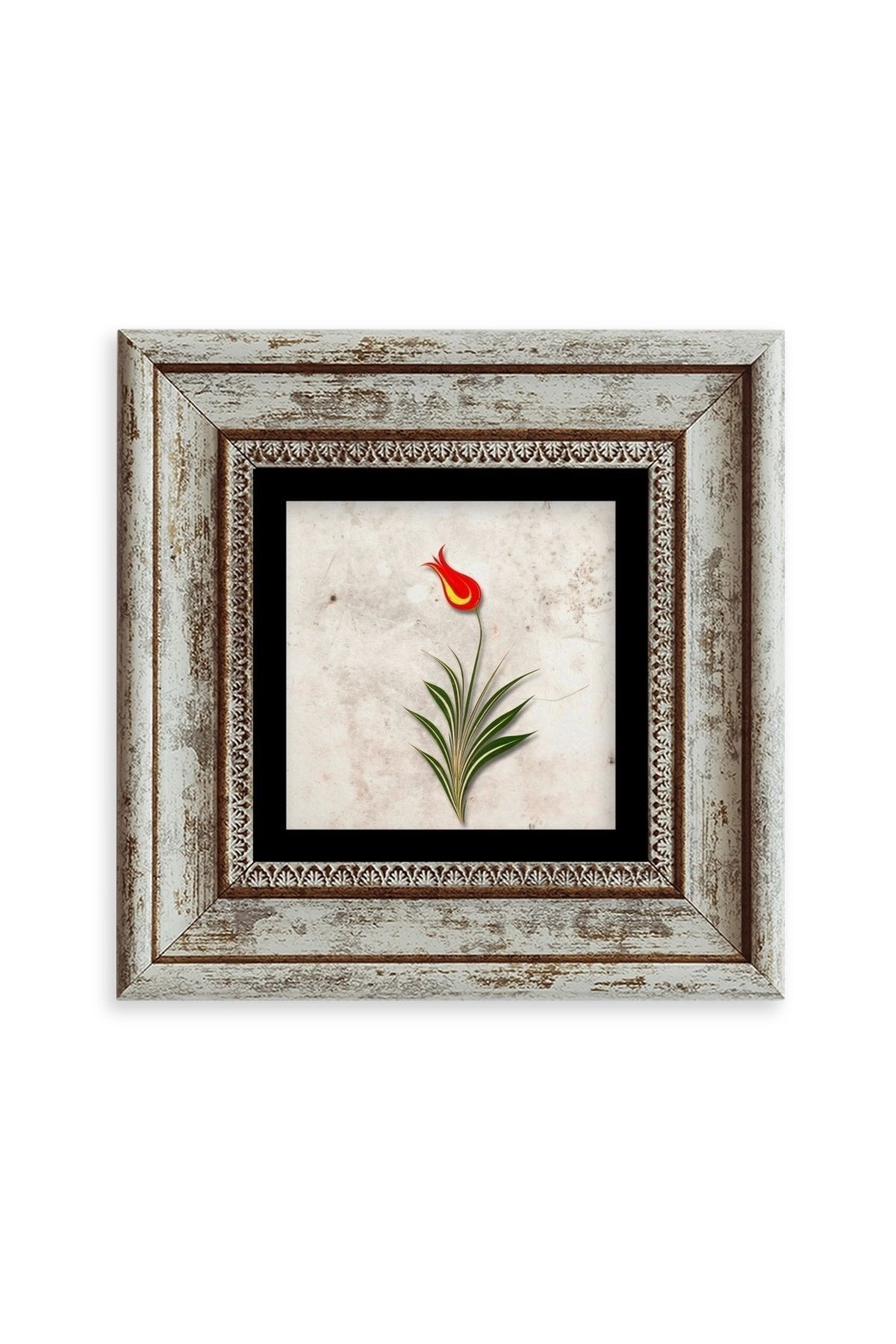 Ebru Lale Çerçeveli Taş Tablo resmi