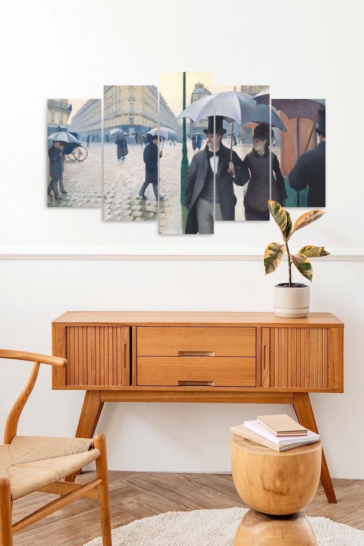 Yağmur Şehir 5 Parçalı Mdf Tablo resmi