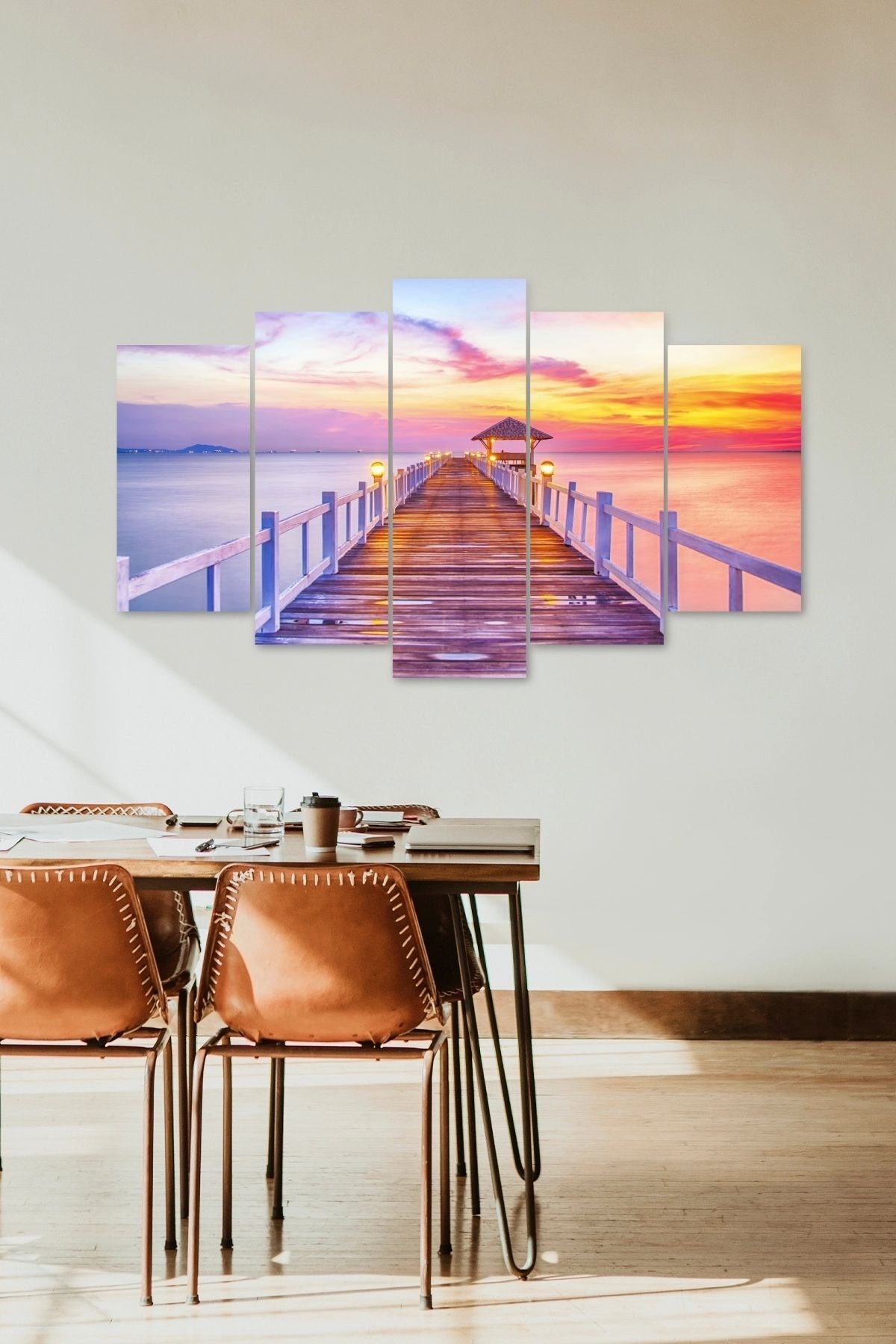 Deniz Manzara 5 Parçalı Mdf Tablo resmi